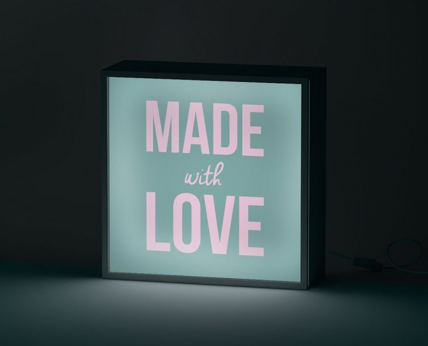 light box made with love