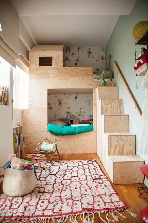 Lits superposés chambre d'enfant en bois