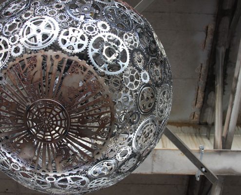 Ballroom luminoso en vélos recyclés