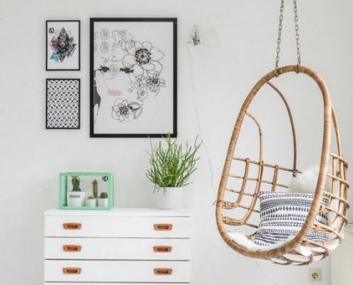 fauteuil suspendu en forme de poire